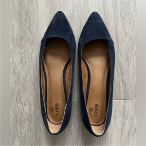 Susina Dark Blue Suede Pointed Loafers size 8